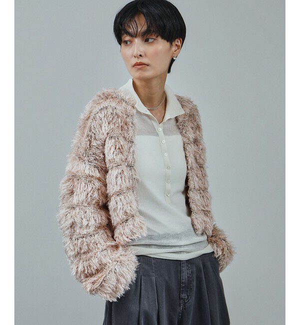 SALON adam et rope'「シャギーファーニットボレロ」|カーディガン|