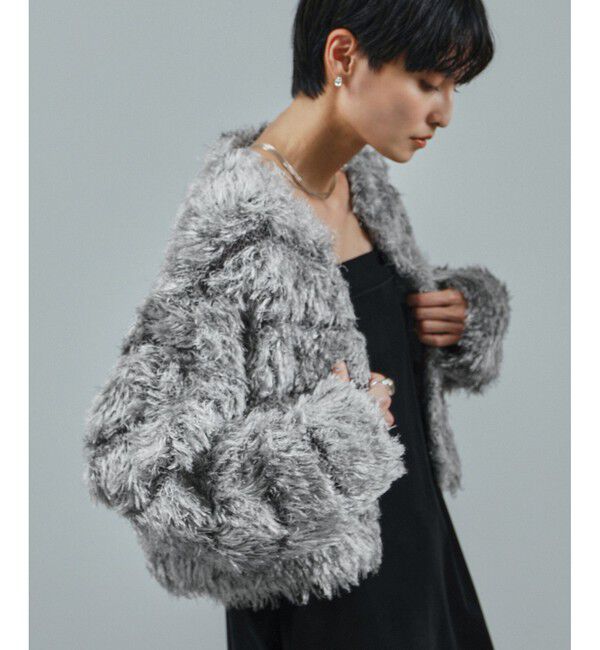 SALON adam et rope'「シャギーファーニットボレロ」|カーディガン|