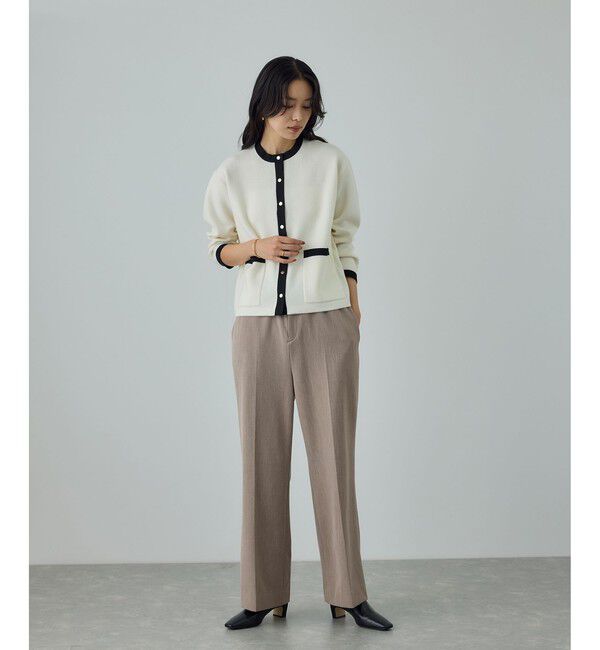 ROPE「ストレッチギャバセミフレアイージーパンツ/イージーケア」|チノ|