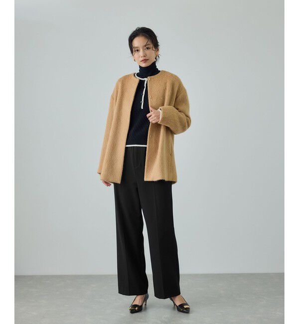 ROPE「ストレッチギャバセミフレアイージーパンツ/イージーケア」|チノ|