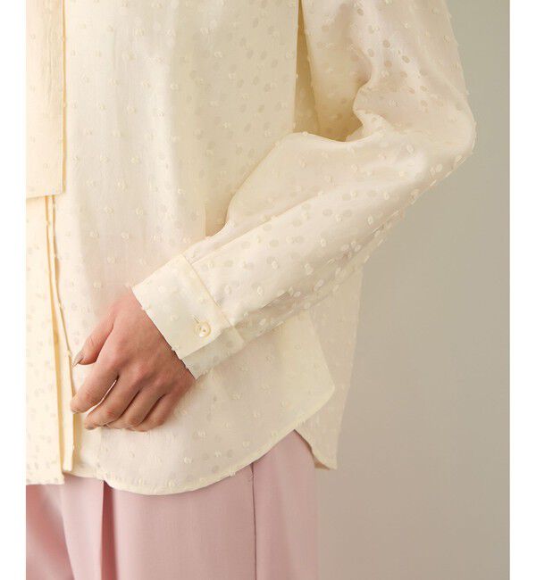 ROPE「2WAYドットジャガードボウタイブラウス/イージーケア」|シャツ・ブラウス|