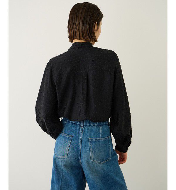 ROPE「2WAYドットジャガードボウタイブラウス/イージーケア」|シャツ・ブラウス|