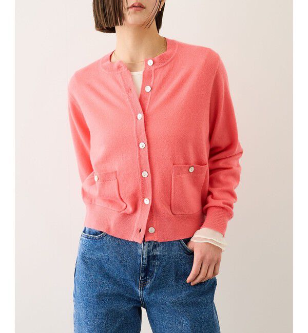 ROPE「ウールカシミヤニットカーディガン」|カーディガン|ピンク系(65)