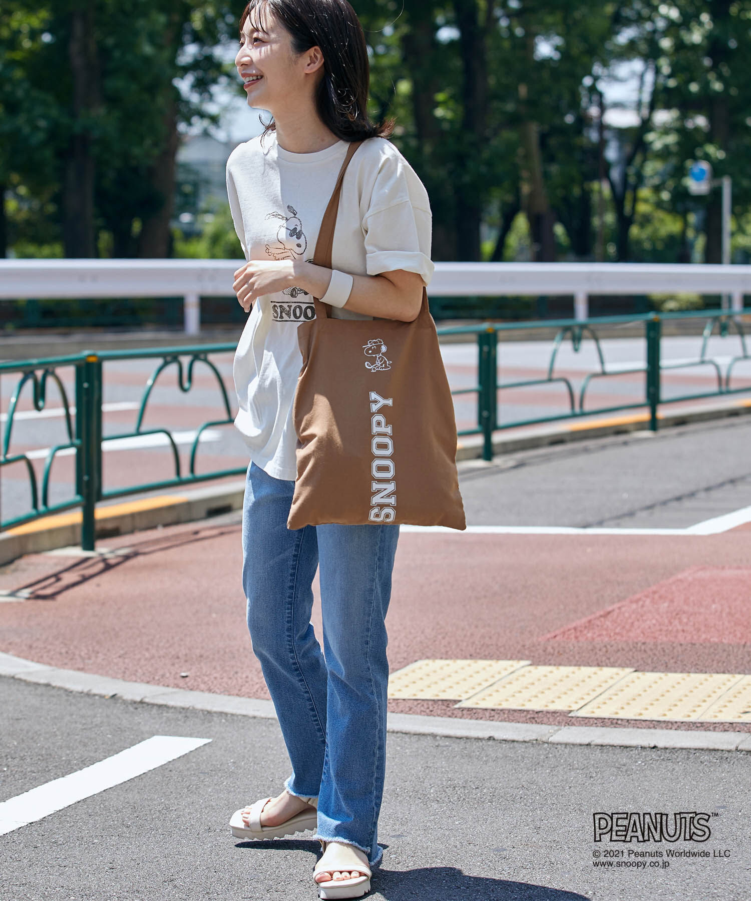 VIS「【A4対応】【PEANUTSコラボ】仕切りトートバッグ」|トートバッグ|