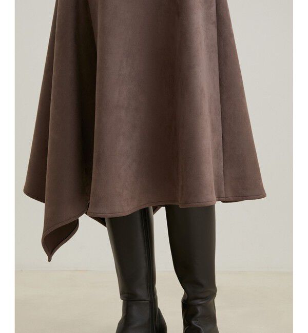 VIS「エコスエードアシンメトリーフレアスカート【sustainable】」|スカート|