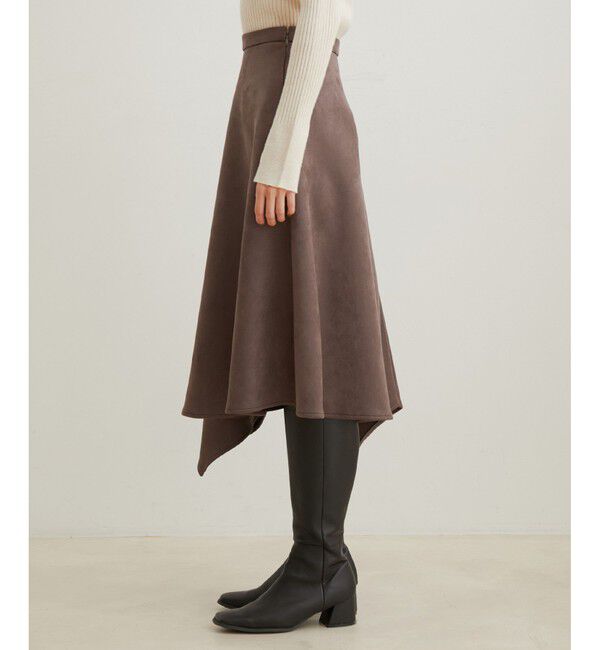 VIS「エコスエードアシンメトリーフレアスカート【sustainable】」|スカート|