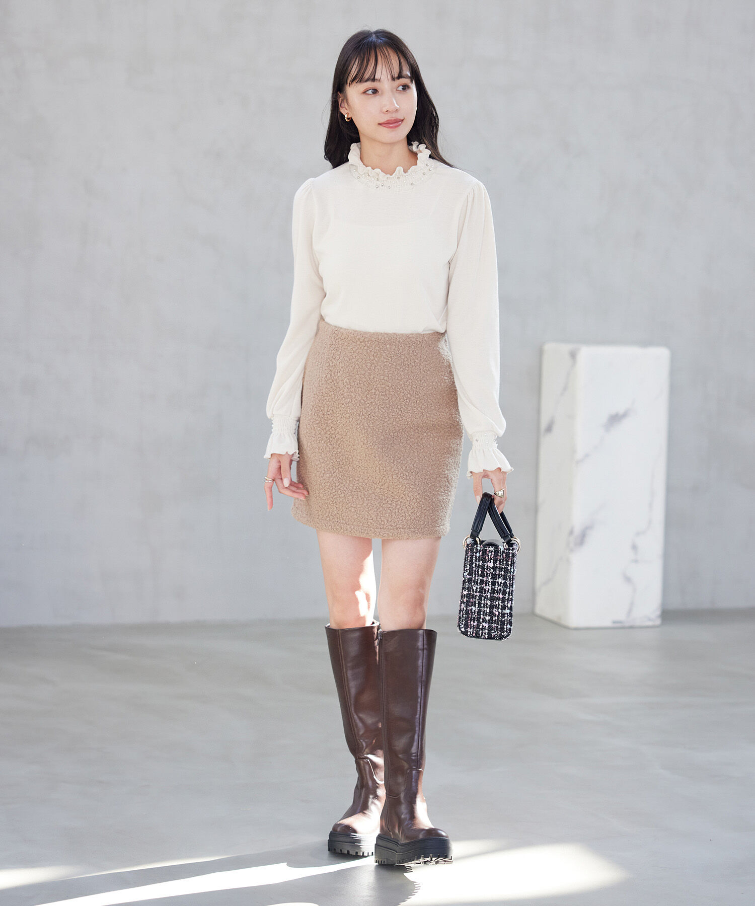 VIS「もこもこボアミニスカート【WEB・アウトレット限定】」|スカート|