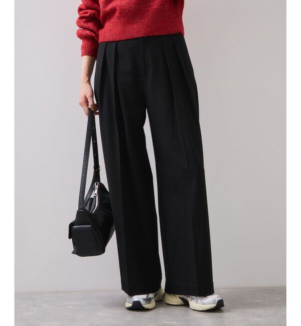 VIS「Hot Beautyツータックワイドパンツ/イージーケア」|チノ|