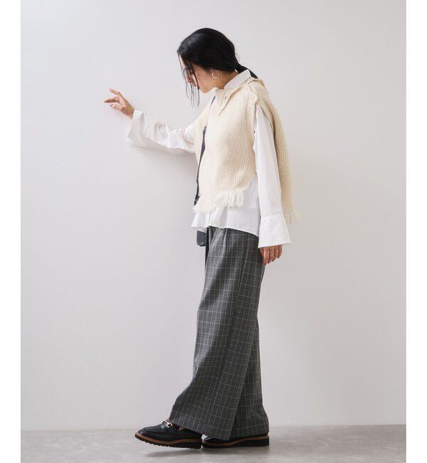 VIS「Hot Beautyツータックワイドパンツ/イージーケア」|チノ|