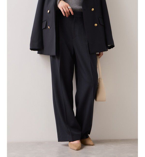 VIS「【美easy】コンフォートストレートワイドパンツ/イージーケア・UVケア・セットアップ対応」|チノ|