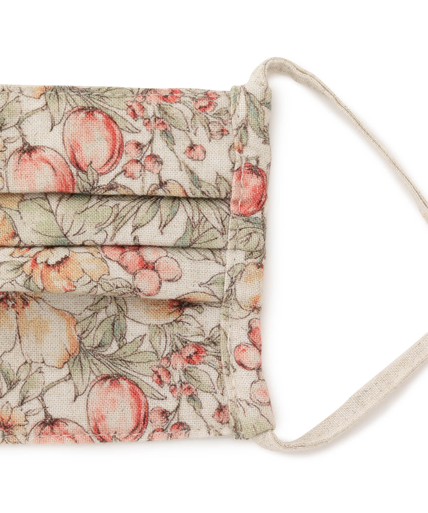 ROPE PICNIC PASSAGE「【UVカット】【接触冷感・吸水速乾】リネン混ヴィンテージライクフルーツプリントプリーツマスク」|その他|