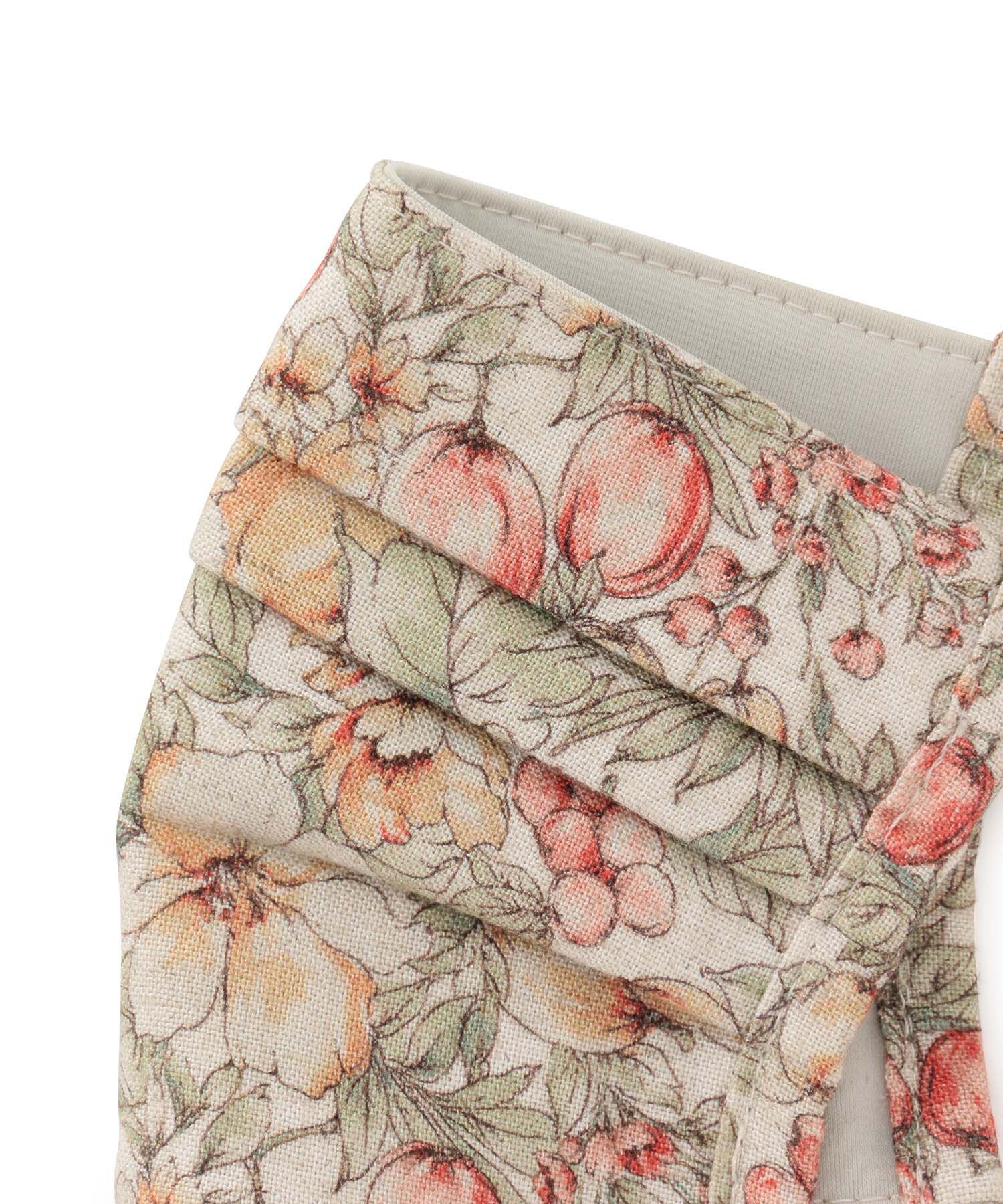 ROPE PICNIC PASSAGE「【UVカット】【接触冷感・吸水速乾】リネン混ヴィンテージライクフルーツプリントプリーツマスク」|その他|