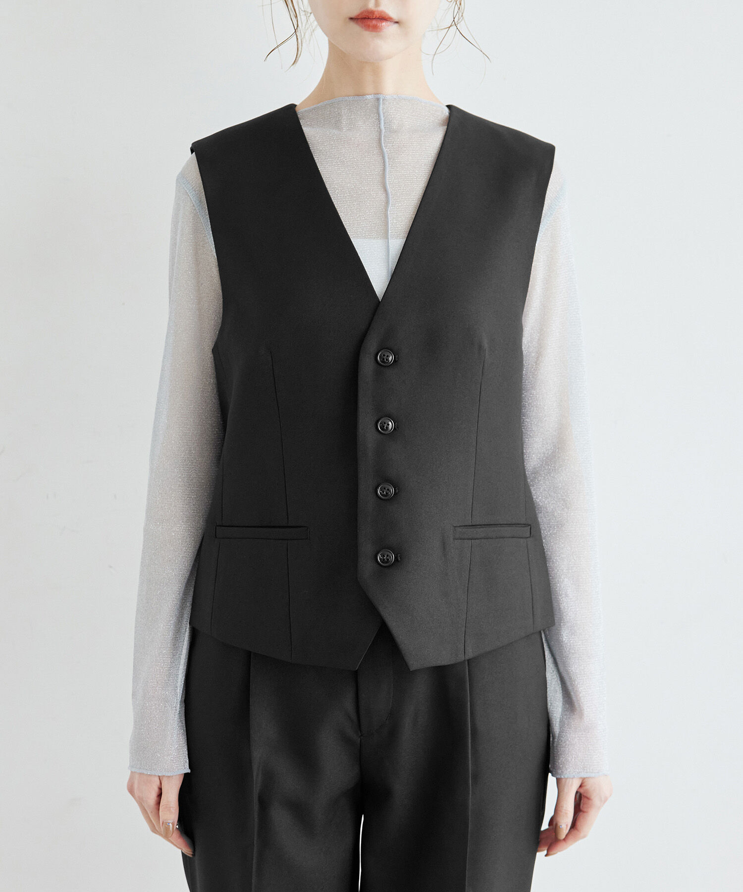 Rope&rsquo;Picnic「ブライトシリーズ/ノーカラーベスト/セットアップ対応」|ベスト・ジレ|