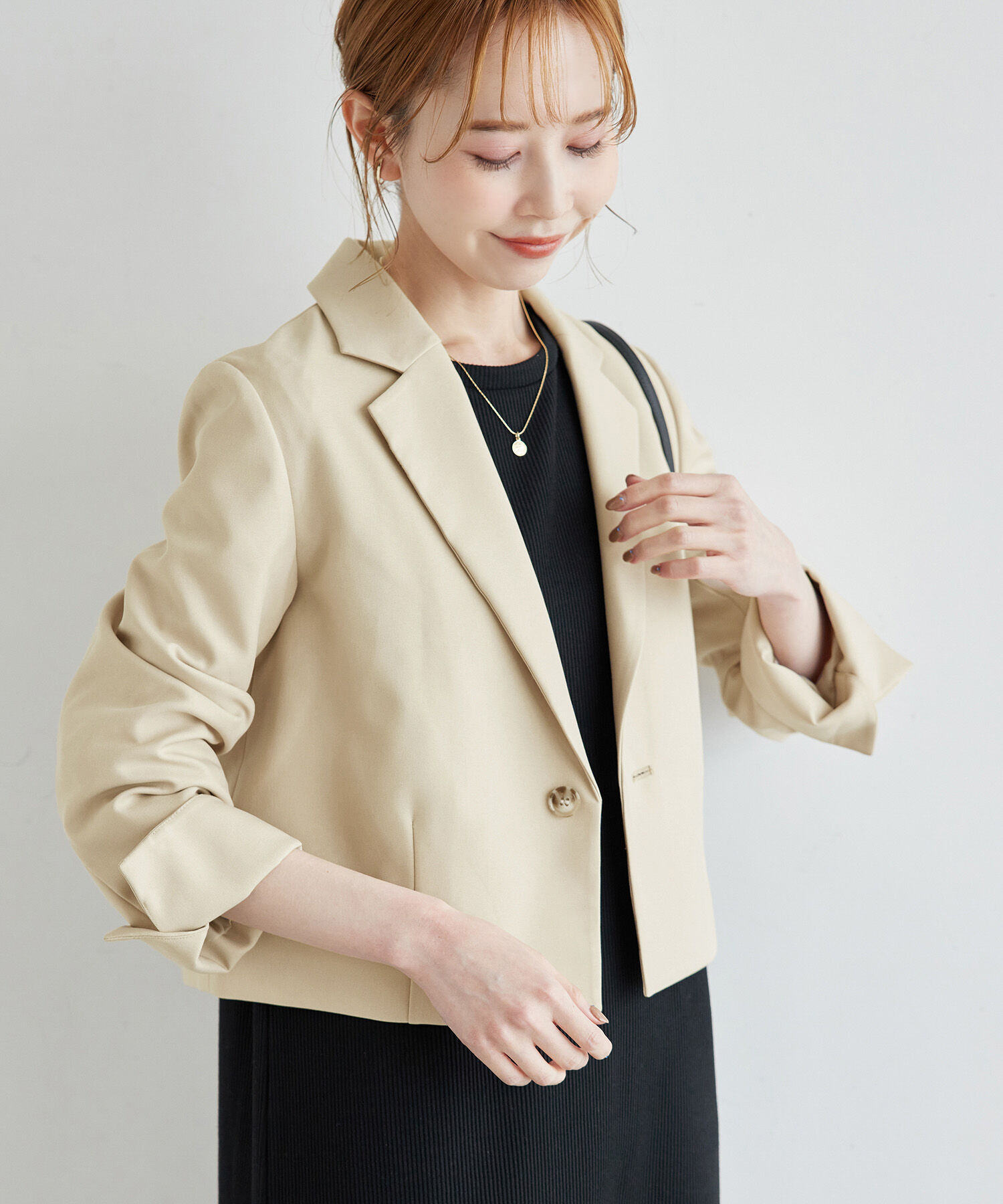 Rope&rsquo;Picnic「ブライトシリーズ/クロップドジャケット/セットアップ対応」|テーラードジャケット|