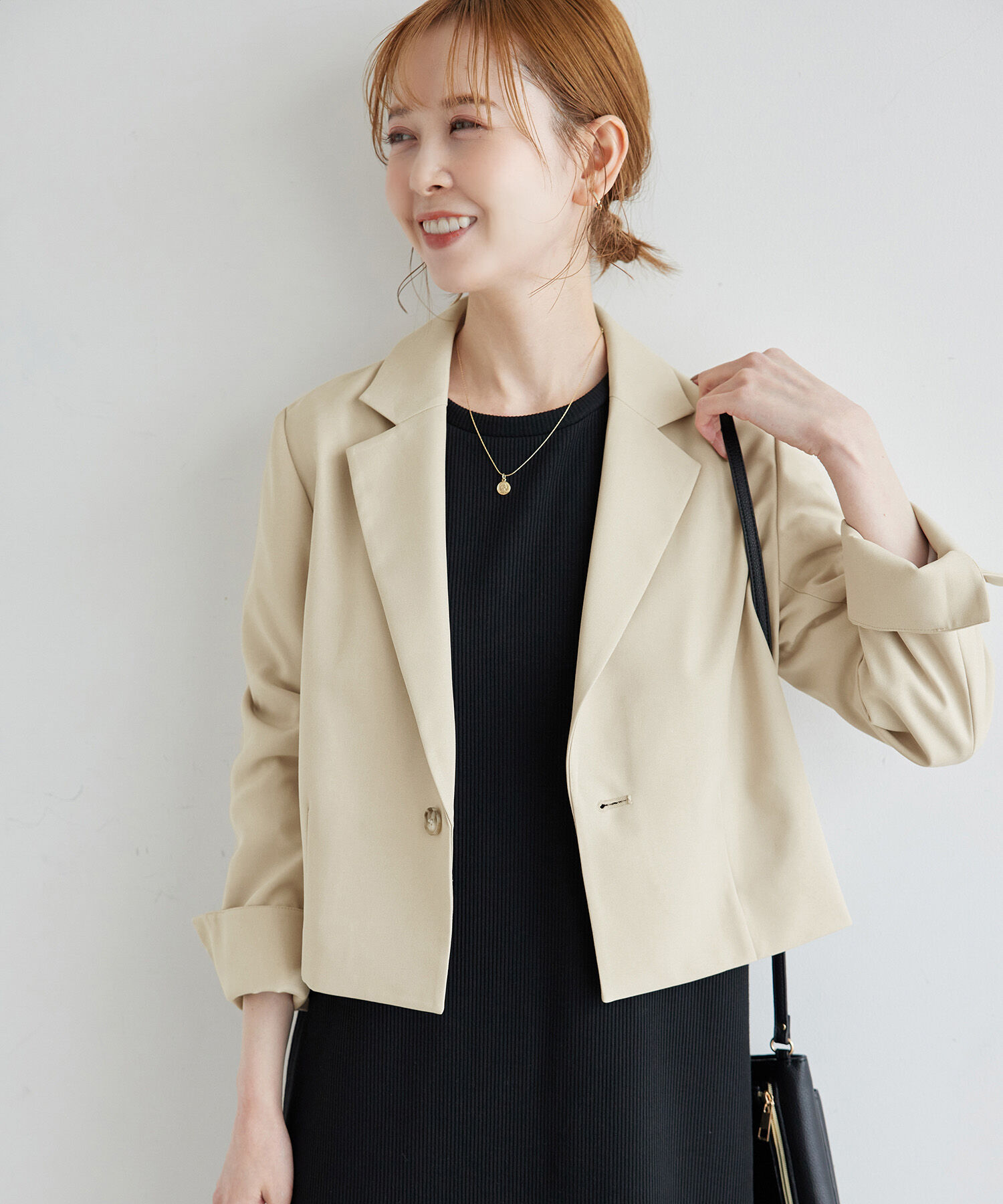 Rope&rsquo;Picnic「ブライトシリーズ/クロップドジャケット/セットアップ対応」|テーラードジャケット|