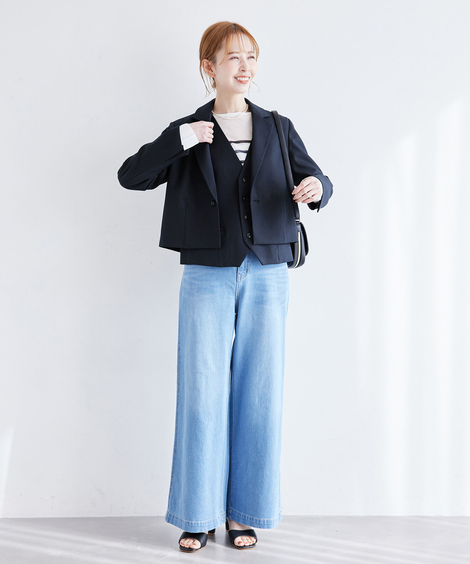 Rope&rsquo;Picnic「ブライトシリーズ/クロップドジャケット/セットアップ対応」|テーラードジャケット|