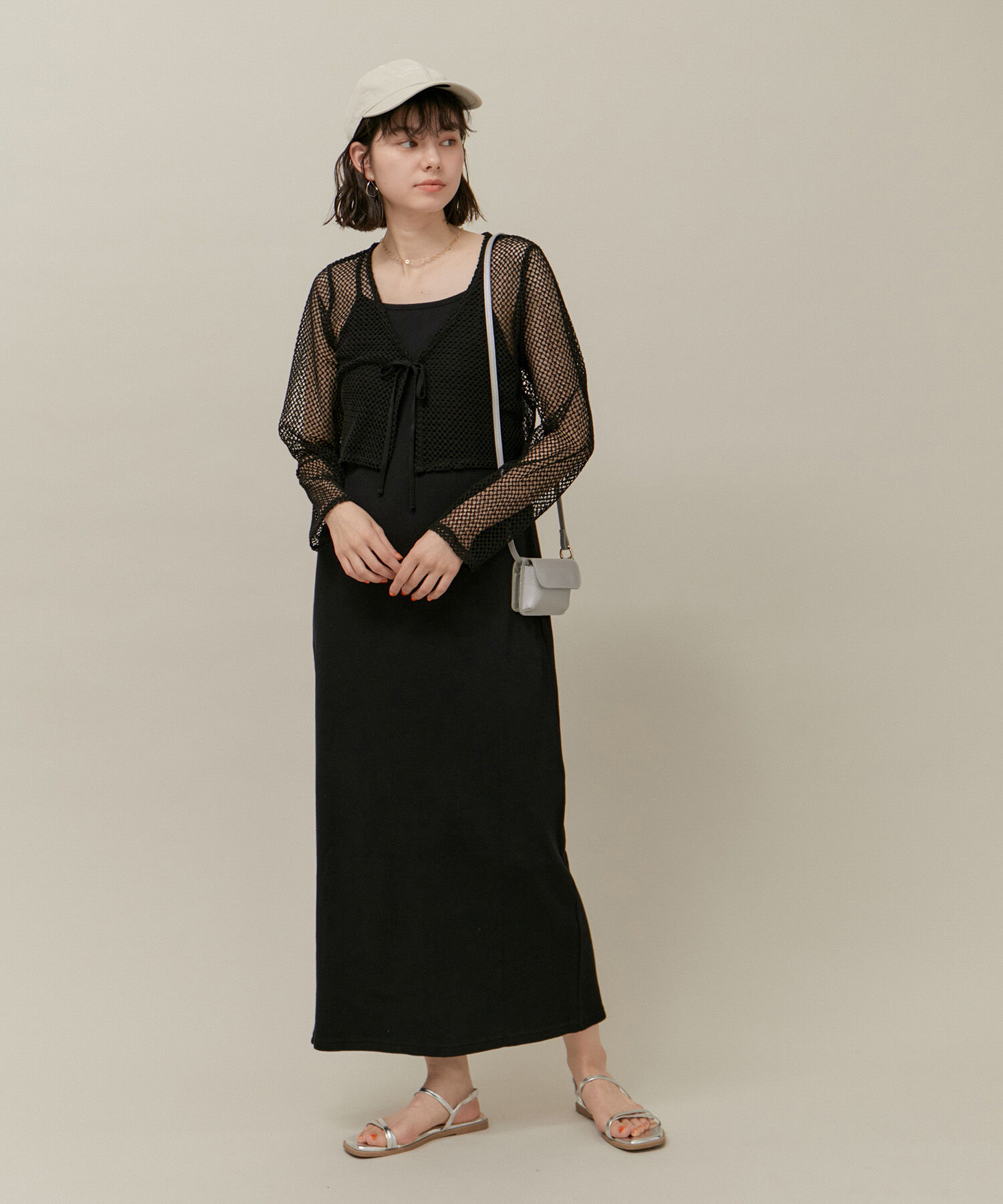 ROPE' PICNIC R「クロップドメッシュカットカーディガン」|カーディガン|