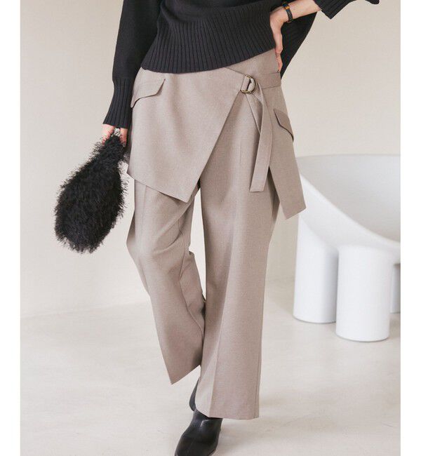 Rope&rsquo;Picnic「ラップベルトパンツ/セットアップ対応・リンクコーデ」|チノ|ベージュ