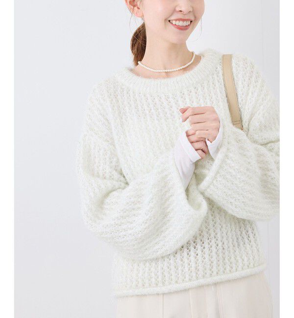 Rope&rsquo;Picnic「【emur/エミュール】フェザーラメメッシュ編みニット」|ニット・セーター|