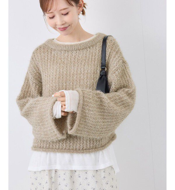 Rope&rsquo;Picnic「【emur/エミュール】フェザーラメメッシュ編みニット」|ニット・セーター|