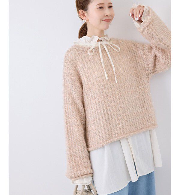 Rope&rsquo;Picnic「【emur/エミュール】フェザーラメメッシュ編みニット」|ニット・セーター|