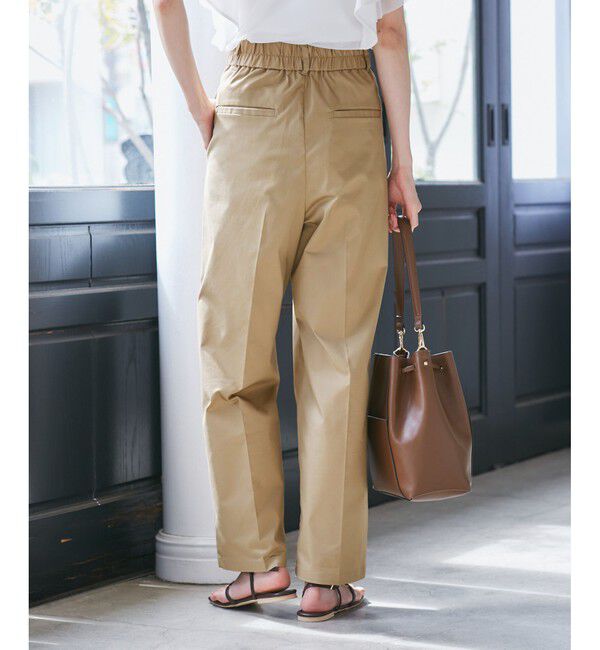 Rope&rsquo;Picnic「【UVカット・接触冷感】タックチノワイドパンツ」|チノ|