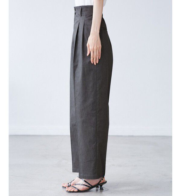 Rope&rsquo;Picnic「【UVカット・接触冷感】タックチノワイドパンツ」|チノ|