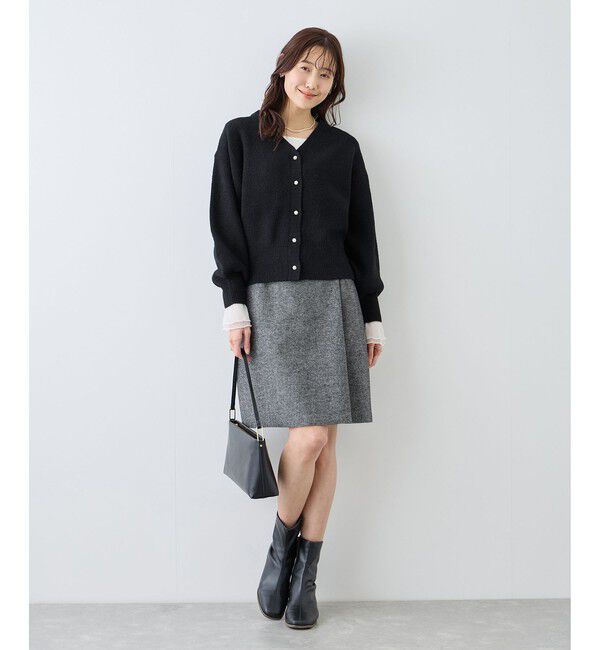 Rope&rsquo;Picnic「【新色追加】スフレニットシリーズ パールボタンショートカーディガン/イージーケア・リンクコーデ」|カーディガン|