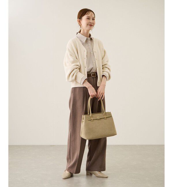 Rope&rsquo;Picnic「【新色追加】スフレニットシリーズ パールボタンショートカーディガン/イージーケア・リンクコーデ」|カーディガン|