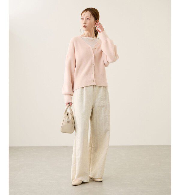 Rope&rsquo;Picnic「【新色追加】スフレニットシリーズ パールボタンショートカーディガン/イージーケア・リンクコーデ」|カーディガン|