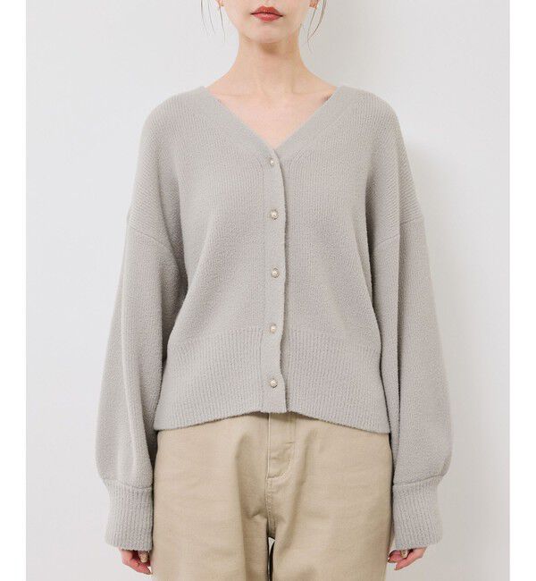 Rope&rsquo;Picnic「【新色追加】スフレニットシリーズ パールボタンショートカーディガン/イージーケア・リンクコーデ」|カーディガン|