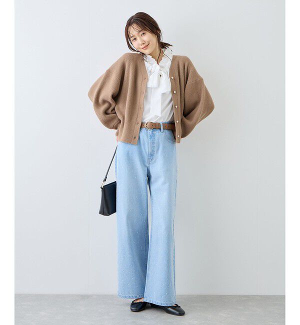 Rope&rsquo;Picnic「【新色追加】スフレニットシリーズ パールボタンショートカーディガン/イージーケア・リンクコーデ」|カーディガン|