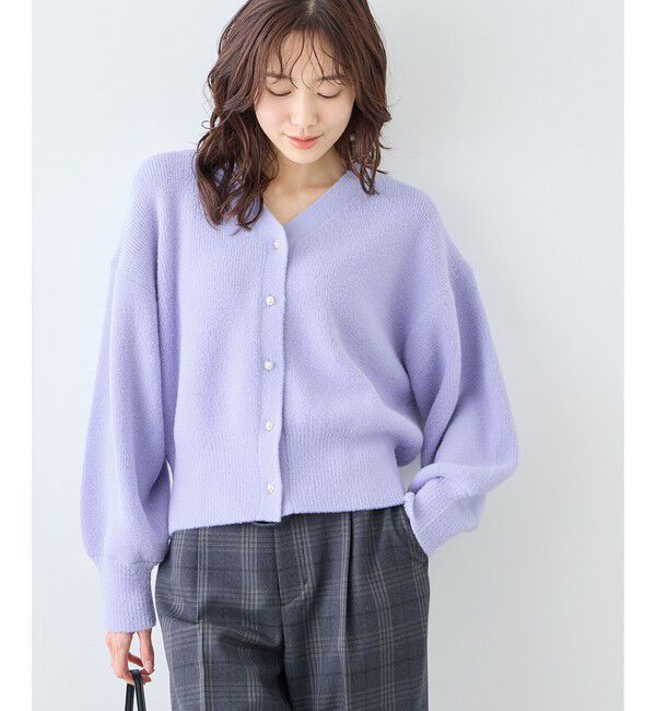 Rope&rsquo;Picnic「【新色追加】スフレニットシリーズ パールボタンショートカーディガン/イージーケア・リンクコーデ」|カーディガン|
