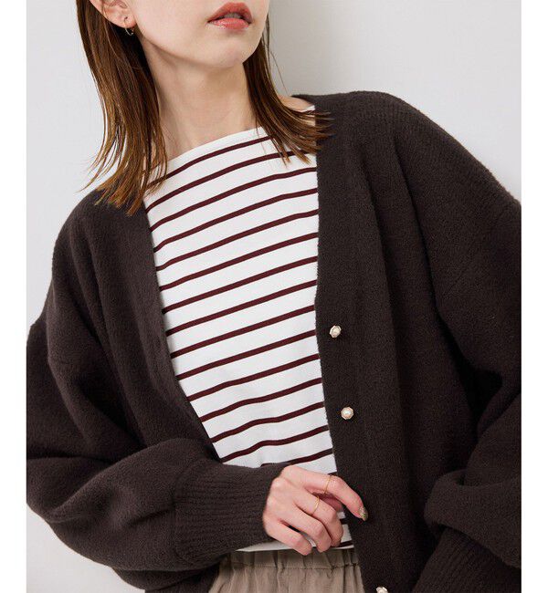 Rope&rsquo;Picnic「【新色追加】スフレニットシリーズ パールボタンショートカーディガン/イージーケア・リンクコーデ」|カーディガン|