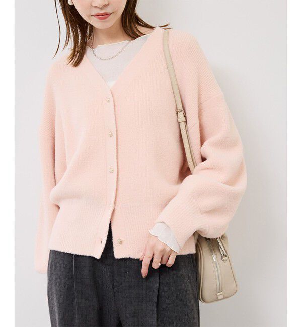 Rope&rsquo;Picnic「【新色追加】スフレニットシリーズ パールボタンショートカーディガン/イージーケア・リンクコーデ」|カーディガン|