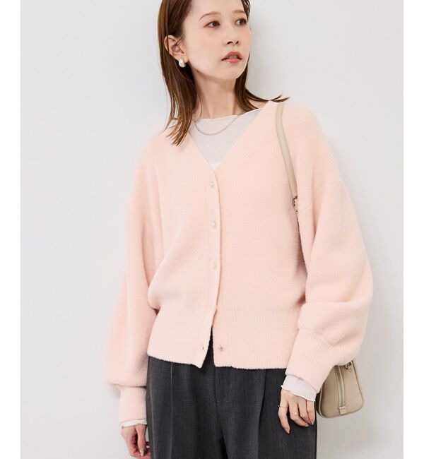 Rope&rsquo;Picnic「【新色追加】スフレニットシリーズ パールボタンショートカーディガン/イージーケア・リンクコーデ」|カーディガン|