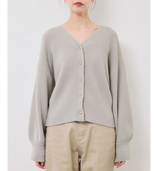 Rope&rsquo;Picnic「【新色追加】スフレニットシリーズ パールボタンショートカーディガン/イージーケア・リンクコーデ」|カーディガン|