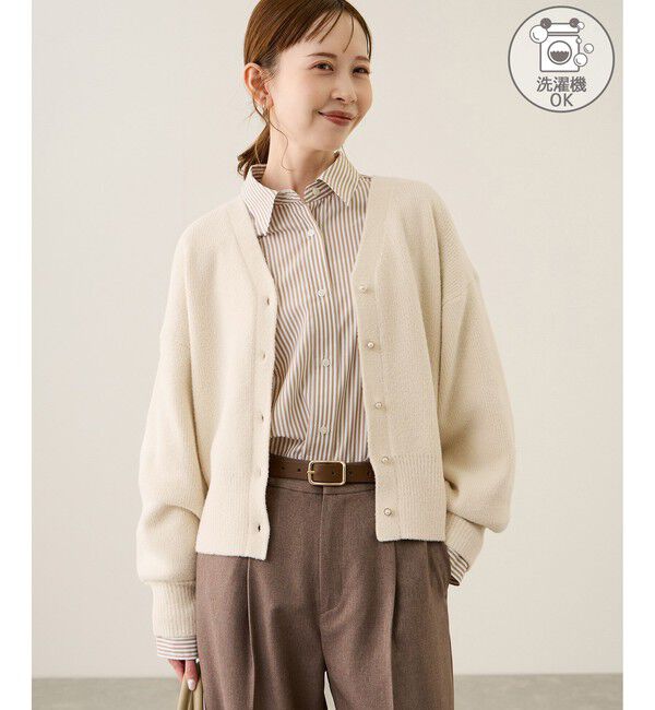 Rope&rsquo;Picnic「【新色追加】スフレニットシリーズ パールボタンショートカーディガン/イージーケア・リンクコーデ」|カーディガン|キナリ(16)