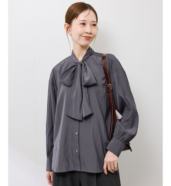 Rope&rsquo;Picnic「カッセンリボンブラウス」|シャツ・ブラウス|チャコール(06)