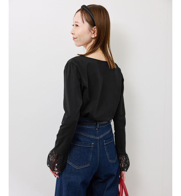 Rope&rsquo;Picnic「袖レースカットトップス」|Tシャツ・カットソー|