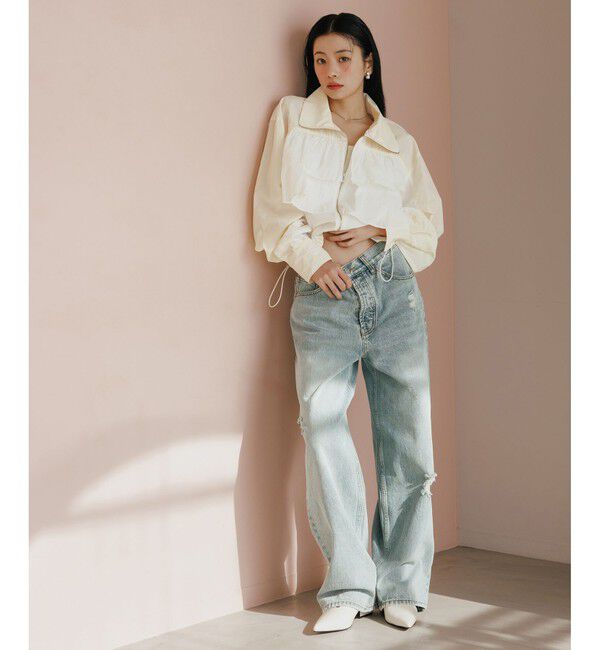 ADAM ET ROPE'「【WEB限定】ワイドストレートデニムパンツ」|デニム|