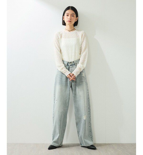 ADAM ET ROPE'「【WEB限定】ワイドストレートデニムパンツ」|デニム|