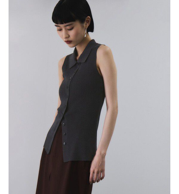 ADAM ET ROPE'「リブノースリーブニット」|ニット・セーター|