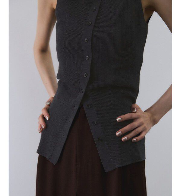 ADAM ET ROPE'「リブノースリーブニット」|ニット・セーター|