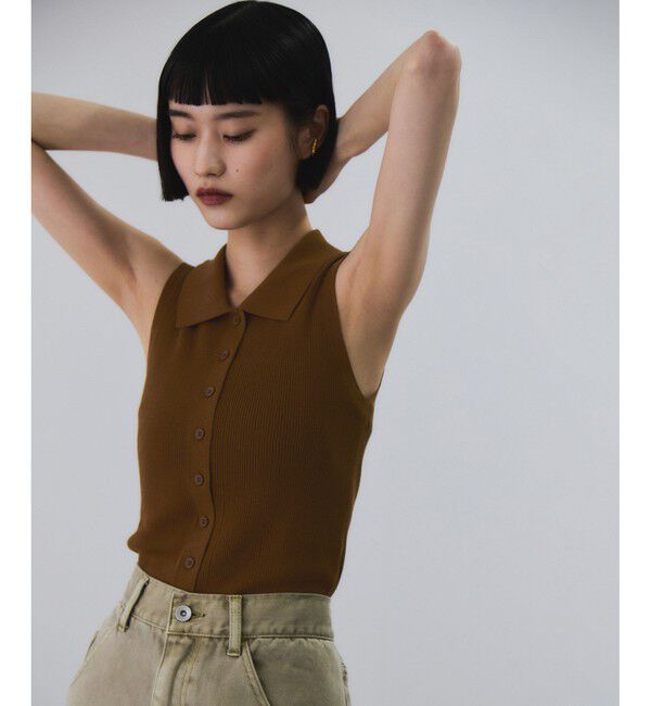 ADAM ET ROPE'「リブノースリーブニット」|ニット・セーター|