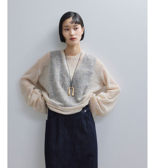 ADAM ET ROPE'「【WEB限定】ボリュームスリーブモヘアプルオーバー」|ニット・セーター|ベージュ(27)