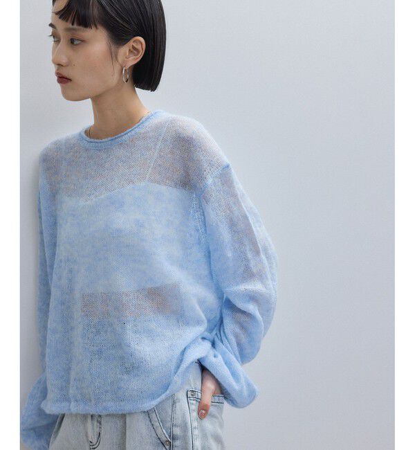 ADAM ET ROPE'「【WEB限定】ボリュームスリーブモヘアプルオーバー」|ニット・セーター|