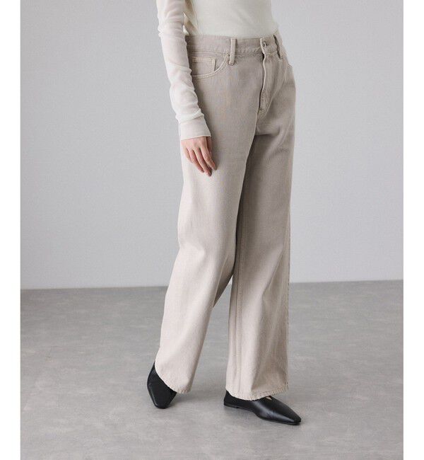 ADAM ET ROPE'「【サステナブル】デニム＆カツラギセミフレアパンツ」|デニム|