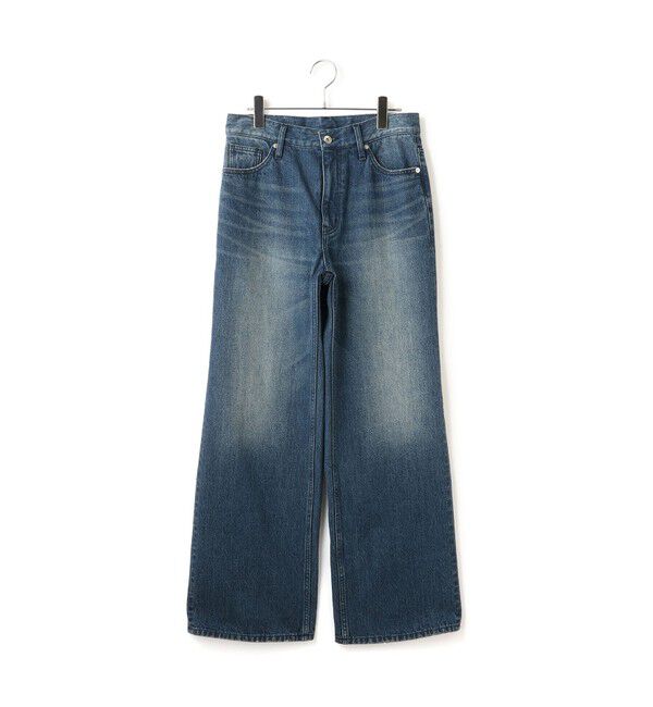 ADAM ET ROPE'「【サステナブル】デニム＆カツラギセミフレアパンツ」|デニム|