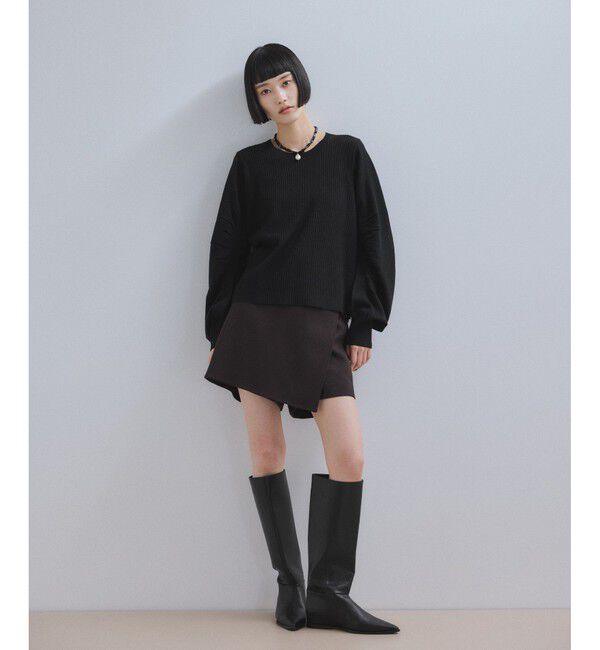 ADAM ET ROPE'「【WEB限定】・【サステナブル】ニュアンススリーブニットプルオーバー」|ニット・セーター|